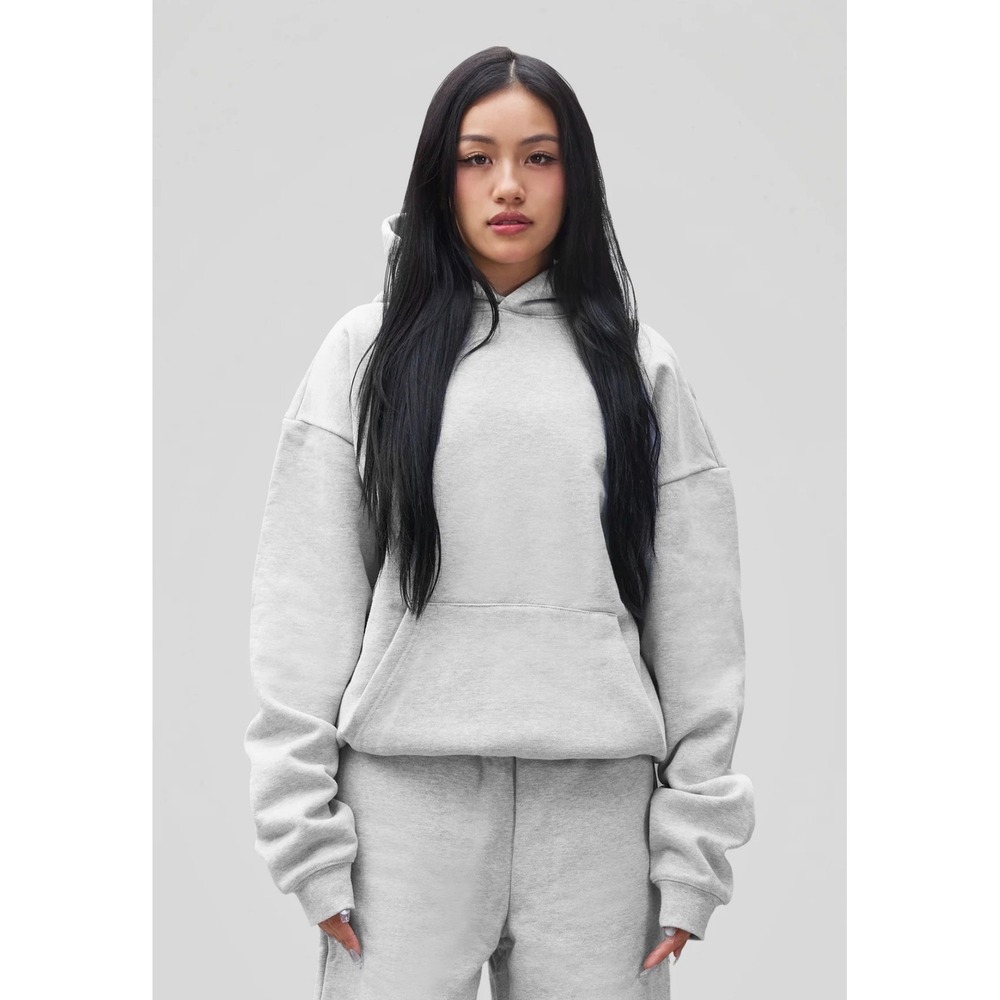 Lucid Blanks  600 GSM Heather Gray Core Hoodie, Small